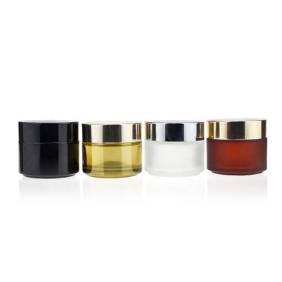 L'abitudine cosmetica di vetro nera riciclata impermeabile dei barattoli 100g ha stampato privato