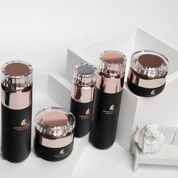 Insieme d'imballaggio cosmetico nero 40ml-120ml per la lozione della crema di cura di pelle