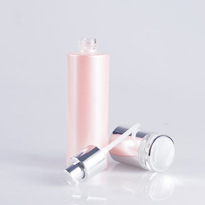 Bottiglia cosmetica di vetro di verniciatura rosa della pompa di 100ml 3.4oz per la lozione di cura di pelle