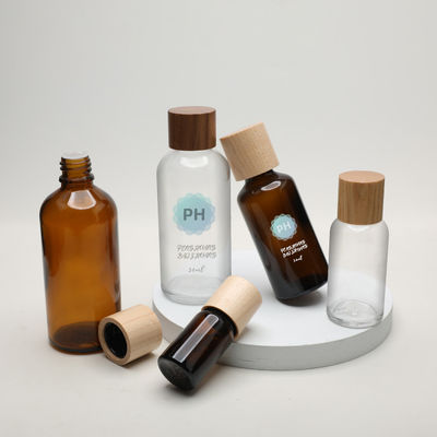 Cura personale Amber Oil Dropper Glass Bottle di bambù