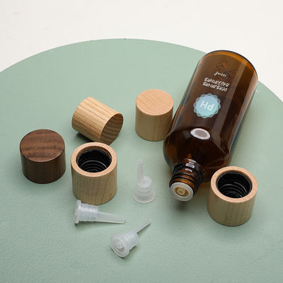 Cura personale Amber Oil Dropper Glass Bottle di bambù