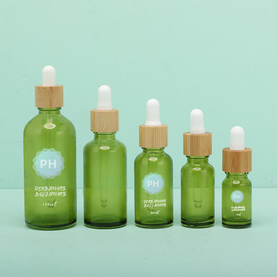 Alluminio di bambù verde della bottiglia del contagoccia dell'olio essenziale e collare di plastica
