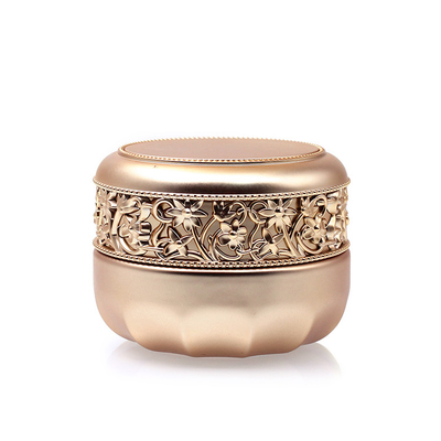 Barattolo cosmetico di vetro di lusso vuoto di Embossment di timbratura di oro del barattolo 30g 50g del contenitore