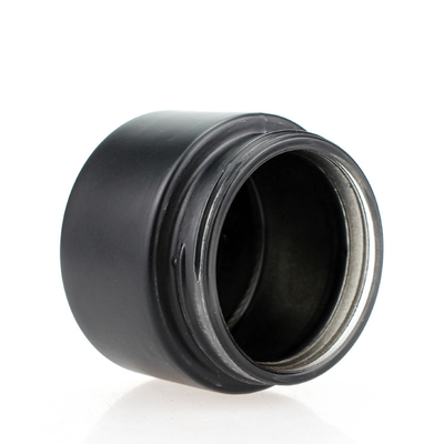 Il nero di bambù d'imballaggio cosmetico Matte Glass Jars 50g del coperchio a vite di colore dell'insieme