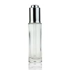 Cosmetic Glass Dropper Face Serum Bottles 30ml Clear Round Bottle
