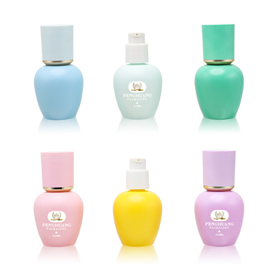 Bottiglia cosmetica di vetro d'imballaggio all'ingrosso del fondamento di cura di pelle della pompa della lozione di colore 30ml della bottiglia di vetro su ordinazione del fondamento