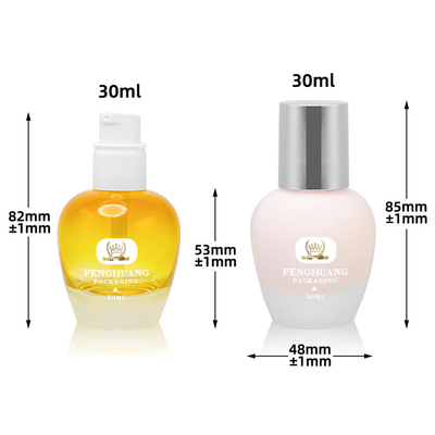 Bottiglia cosmetica di vetro d'imballaggio all'ingrosso del fondamento di cura di pelle della pompa della lozione di colore 30ml della bottiglia di vetro su ordinazione del fondamento