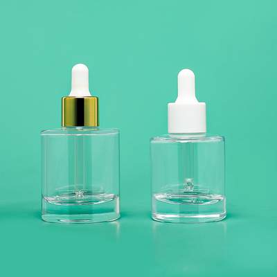 Pipetta 50ml della pompa di spinta della bottiglia di vetro del contagoccia dell'olio del siero chiara