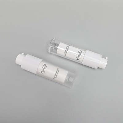 Bottiglia di plastica 15ml 30ml 50ml dell'ANIMALE DOMESTICO doppio senz'aria di forma rotonda trasparente