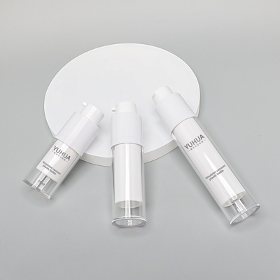 Forma rotonda trasparente di plastica della bottiglia 15ml 30ml 50ml dell'ANIMALE DOMESTICO senz'aria