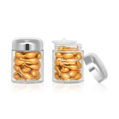 Contenitore rotondo di vetro della capsula 100g con il barattolo di vetro Packaing di Rose Golden Cap Sliver Cap