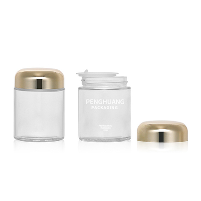 Contenitore rotondo di vetro della capsula 100g con il barattolo di vetro Packaing di Rose Golden Cap Sliver Cap