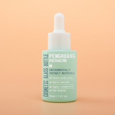 Colore verde d'imballaggio cosmetico di vetro 20ml 50ml 100ml del contagoccia di FDA della verniciatura a spruzzo stabilita della pompa
