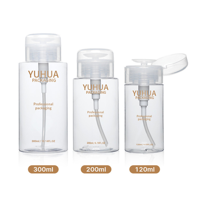 Toner d'imballaggio 12ml 200ml 300ml della pompa di stampa della bottiglia del chiaro dispositivo di rimozione di plastica della bottiglia