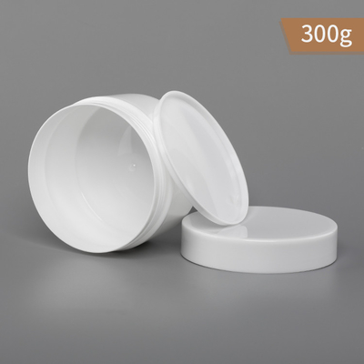 barattolo e cappuccio bianchi a parete semplice di colore del barattolo di plastica di 300g pp con la guarnizione dei pp