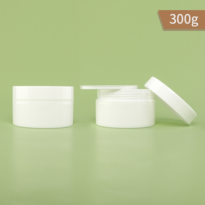 barattolo e cappuccio bianchi a parete semplice di colore del barattolo di plastica di 300g pp con la guarnizione dei pp