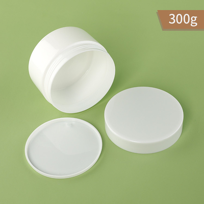 barattolo e cappuccio bianchi a parete semplice di colore del barattolo di plastica di 300g pp con la guarnizione dei pp