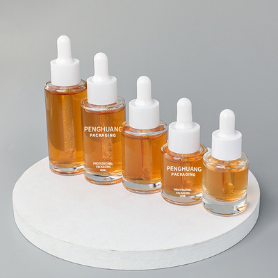 forma rotonda di vetro d'imballaggio dell'olio della bottiglia del contagoccia del siero di 15ml 20ml 30ml 40ml 50ml