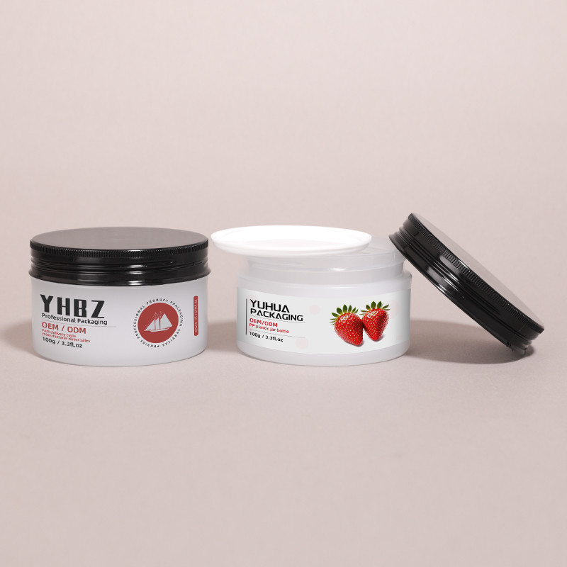 Bottine di crema di plastica rotonde personalizzabili per la cura della pelle confezionamento corpo bottiglia con tappo a vite