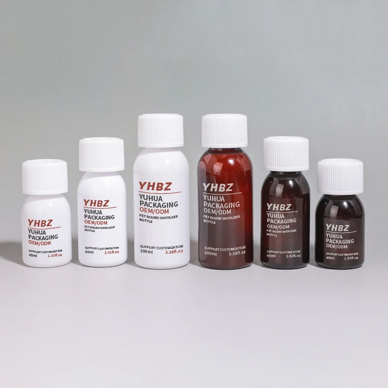 Bottiglia di plastica con tappo a vite personalizzata da 40 ml, 60 ml e 100 ml per pillole Vitamine e capsule