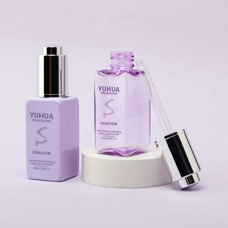 Flacone contagocce quadrato in plastica con logo personalizzato per olio essenziale, siero e cura della pelle con logo personalizzato