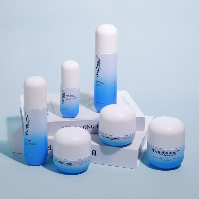 Imballaggio per cosmetici Set con bottiglie di vetro per cosmetici con tappo dorato barattoli di crema bottiglie di lozione imballaggio personalizzabile e dimensioni multiple