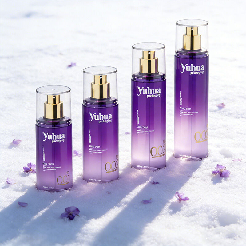 Set di imballaggi cosmetici Bottiglie di plastica con logo personalizzato Silk Screen e stampa a caldo per lozione toner e stoccaggio del siero