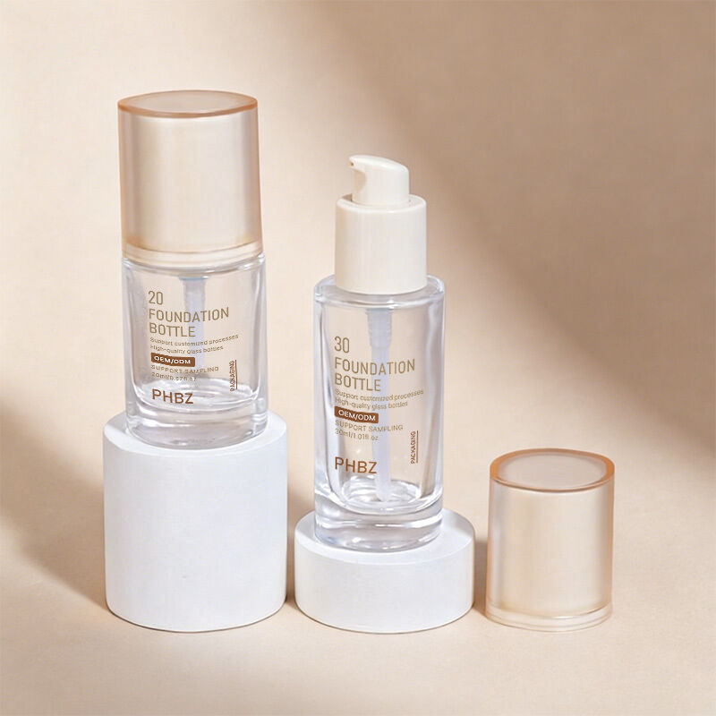 Confezione cosmetica in vetro per fondotinta liquido progettata per migliorare l'attrattiva sullo scaffale e l'usabilità dei prodotti per il trucco liquido