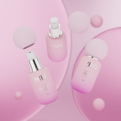 Bottiglie di lozione di crema di vetro rotonde da 30 ml Logo personalizzato