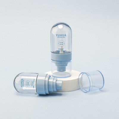 Bottiglie di spray a cilindro trasparente per crema solare e cosmetici