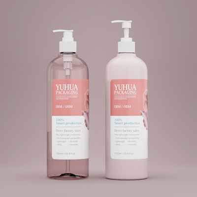 Bottiglia di lozione in plastica all' ingrosso Bianco1000ml Bottiglia di shampoo e balsamo in PET personalizzata