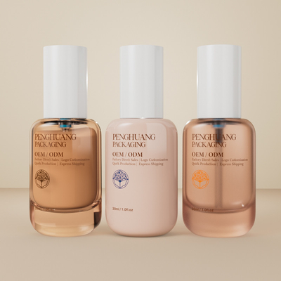 Bottiglia di vetro di fondazione trasparente 30 ml 1 oz all' ingrosso Bottiglie di fondazione vuote con tappo