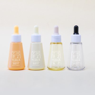 Flaconi contagocce siero per serigrafia all'ingrosso in seta 50ML Bottiglia di olio essenziale in plastica personalizzabile