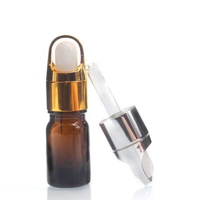 Bottiglie di olio essenziale su ordinazione di colore 5ml del contagoccia di Amber Color Glass Bottles With
