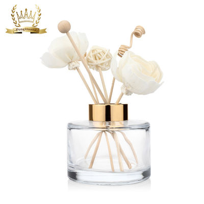 Giro decorativo della bottiglia di vetro del diffusore 200ml chiaro con il cappuccio