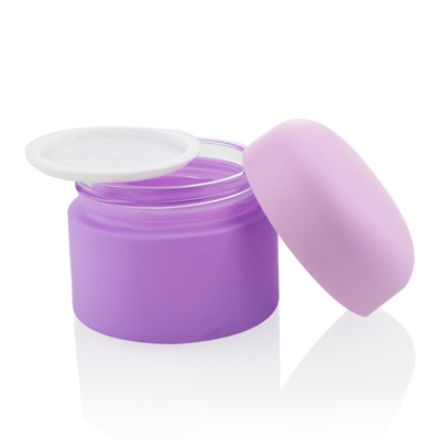 Barattoli d'imballaggio cosmetici di Matte Purple Cosmetic Cream Glass della crema per il corpo 15/20/30/50/100g