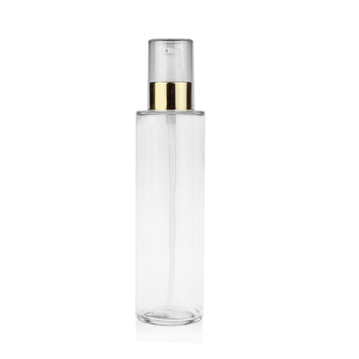 Un buon prezzo. Bottiglia cosmetica della pompa dello spruzzatore della lozione del vetro trasparente con la linea pompa dell'oro del cappuccio in linea