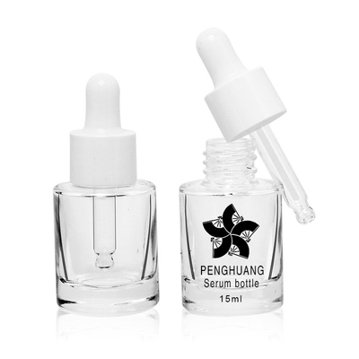 Il mini vetro riutilizzabile su ordinazione del siero 15ml imbottiglia la bottiglia del contagoccia dell'olio essenziale
