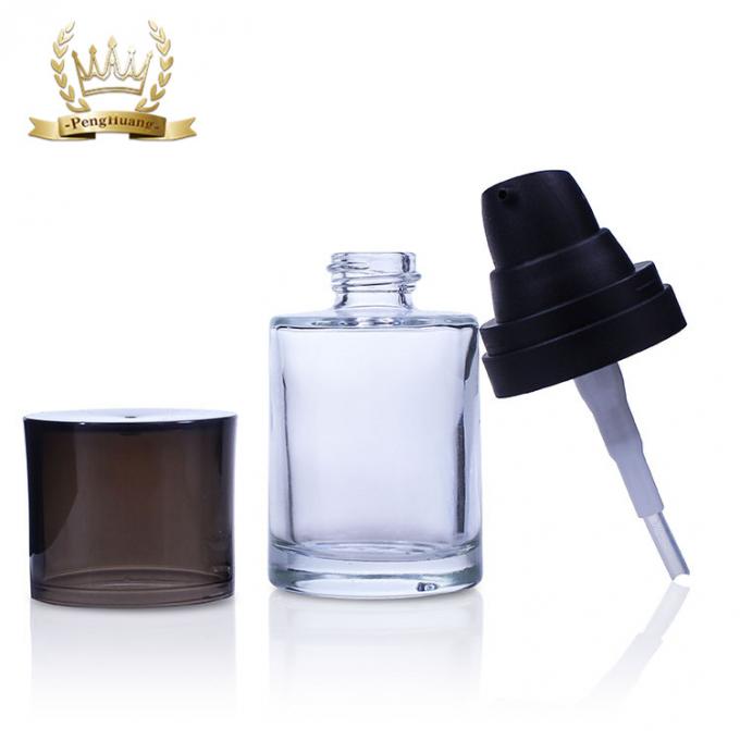 Bottiglia d'imballaggio cosmetica del fondamento del fronte 30ml del vetro trasparente di alta qualità con la pompa