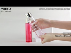 Bottiglie cosmetiche di plastica su ordinazione di logo 200ml con la matrice per serigrafia del coperchio a vite