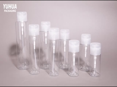 100 ml-500 mlBottiglie di plastica rotonde personalizzabili per la pulizia di liquidi e tonico per il trucco