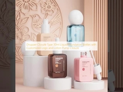 Flaconi contagocce per fondotinta liquido da 30 ml con logo personalizzato e chiusura con dosatore a pompa