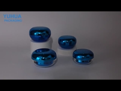 Vasetto in plastica blu o colore personalizzato per crema, burro corpo, crema contorno occhi o crema viso