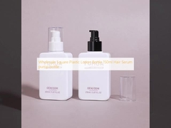 Flacone lozione quadrato in plastica all'ingrosso 150 ml, flacone con dosatore per siero per capelli